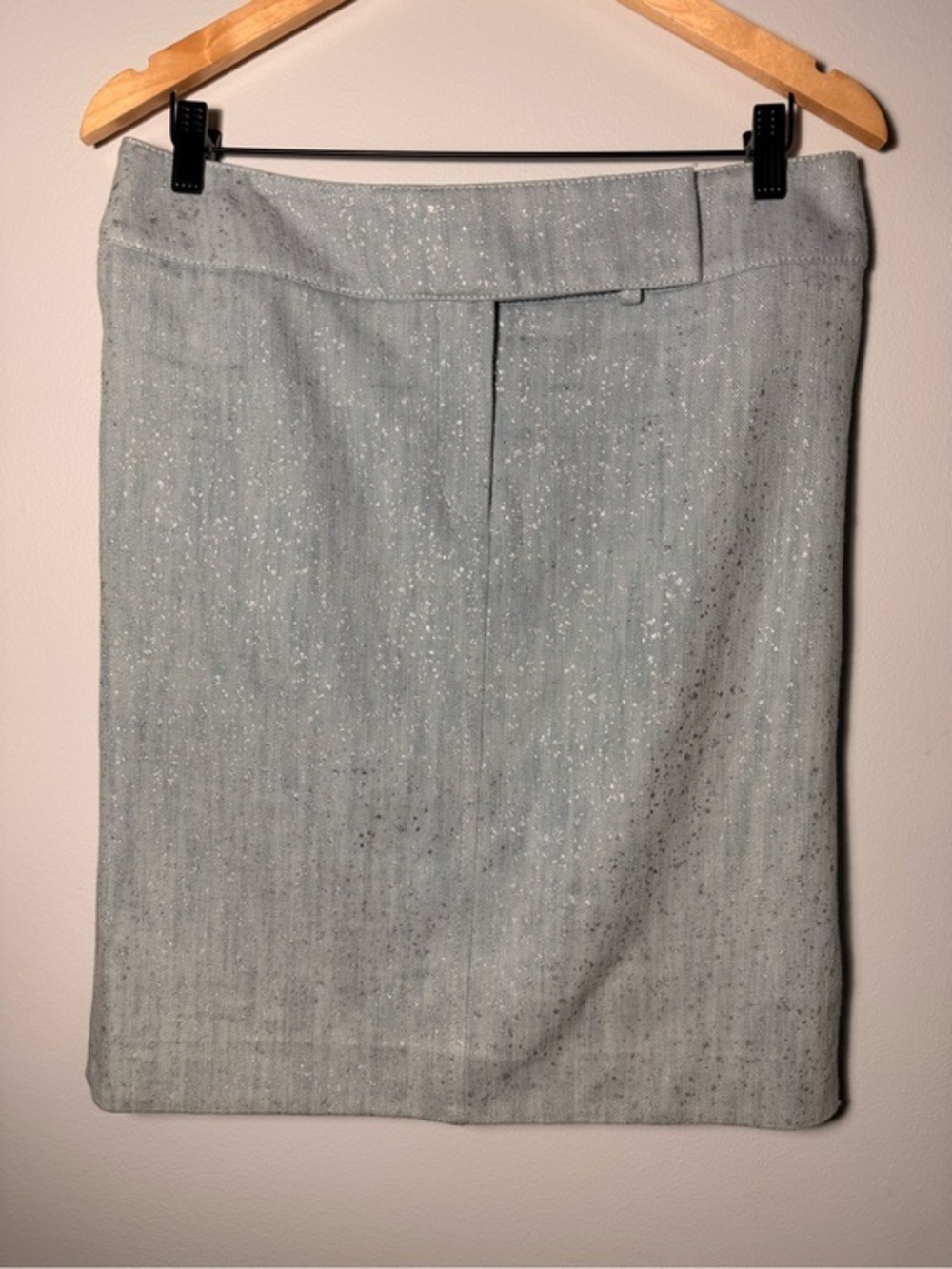 Akris Punto Light Blue Metallic Pencil Skirt size 10